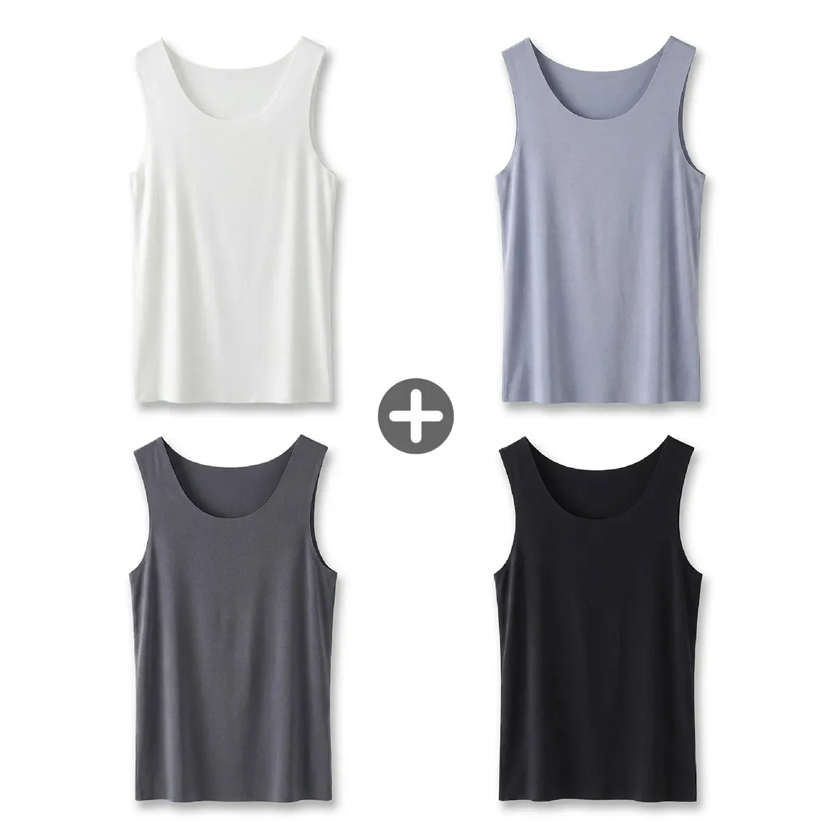 80番手高級モダール シームレス メンズタンクトップ 吸汗速乾 響きにくい