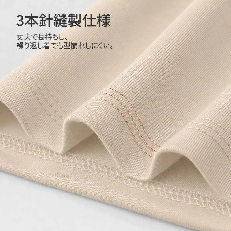 ひんやりとした着心地  ハリ感のあるシルエット  一枚でも透けにくいモックネックTシャツ