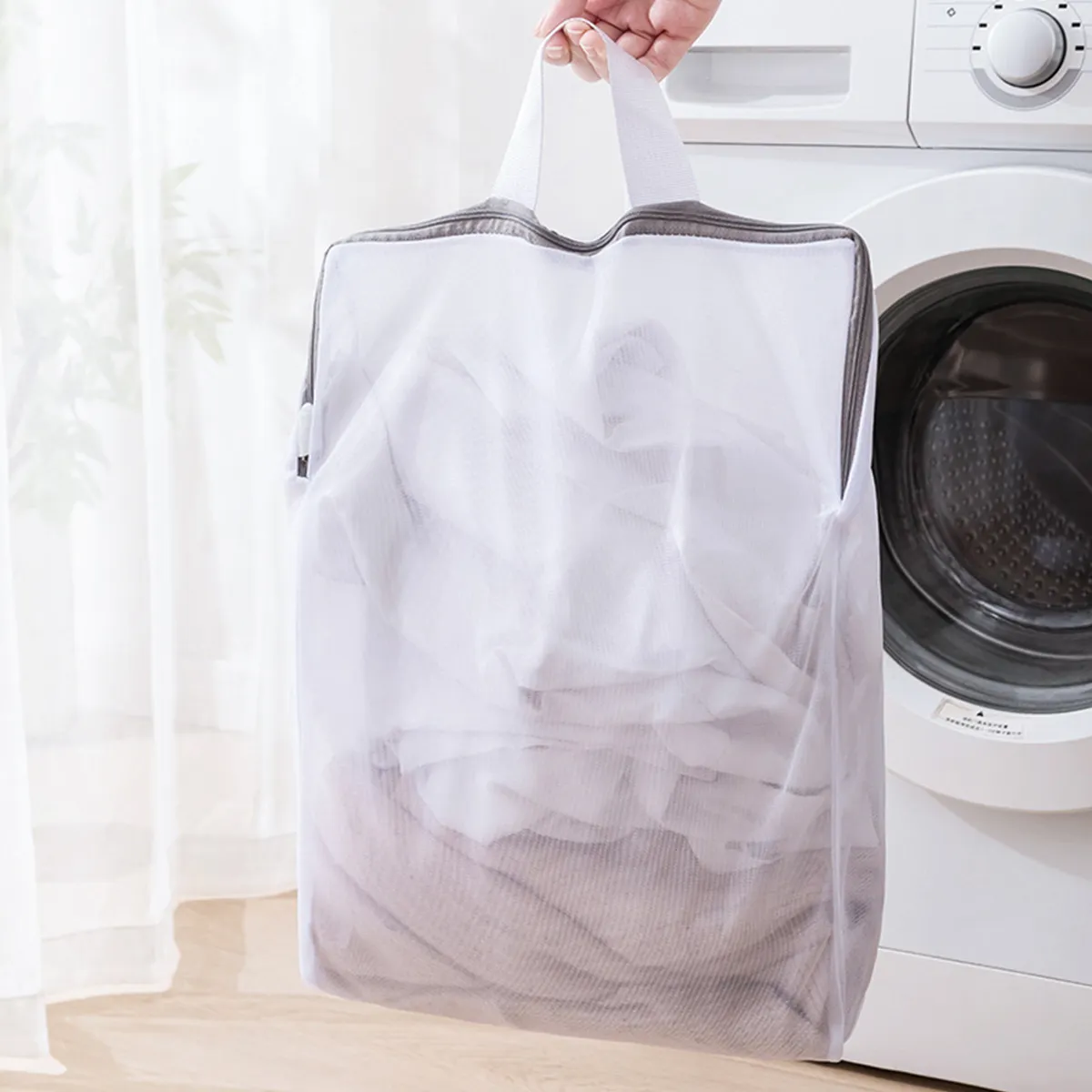 立体式持ちて付き洗濯ネット（家庭用）洗濯機専用　型崩れ防止メッシュネット