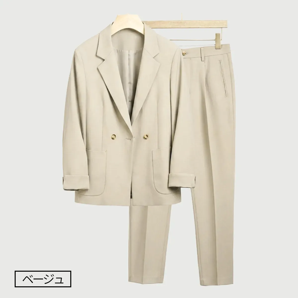 シワになりにくい・アイロン不要   ゆったりシルエット  出張にも便利なスーツセット