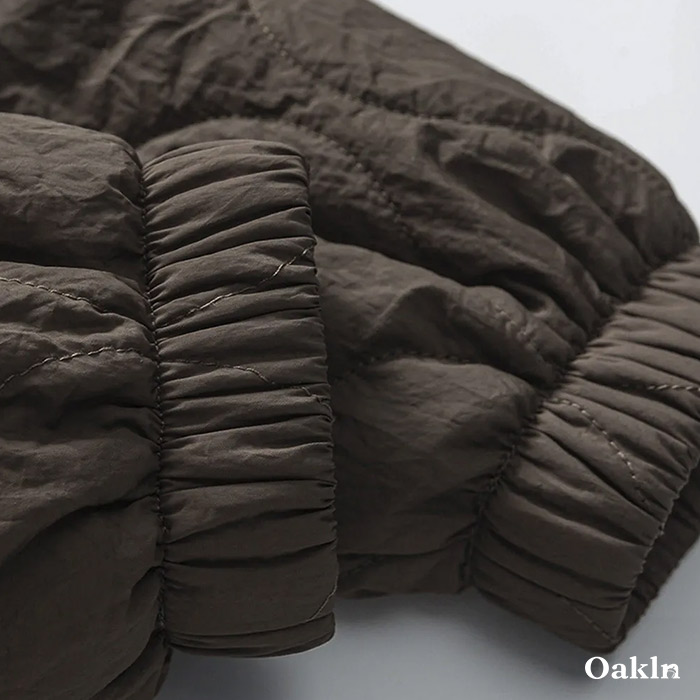 撥水＆シワ感素材 ひょうたんキルティング ハーフボタン ベースボールカラープルオーバー-oakln