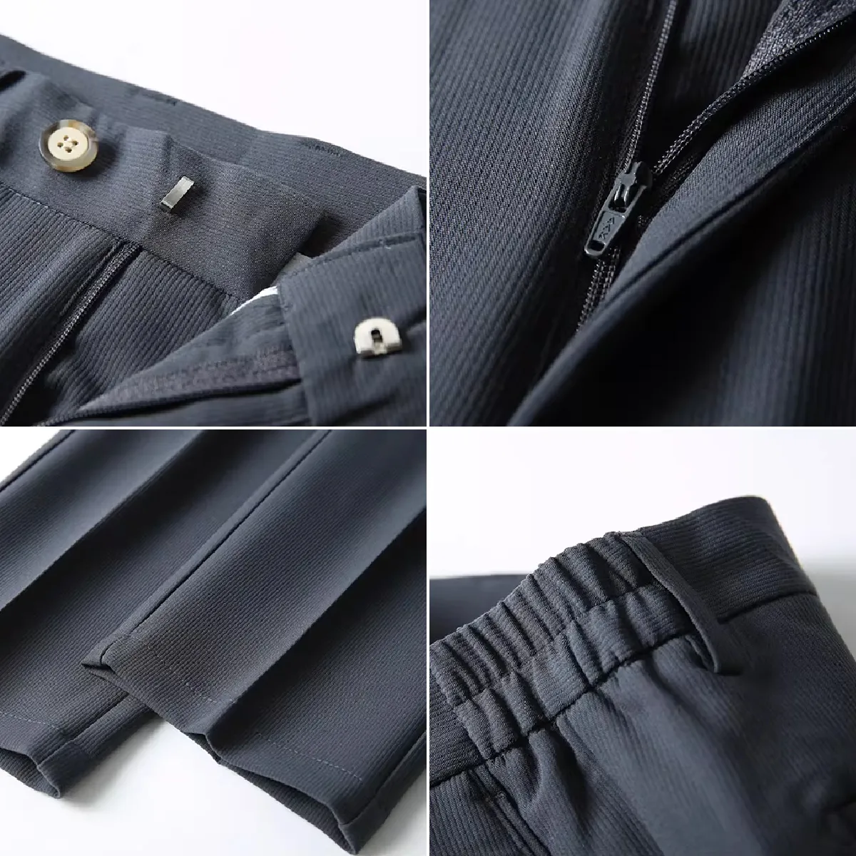 なめらかな落ち感で肌離れがよく、微ストレッチ性とハリ感のあるビジネススーツセットアップ