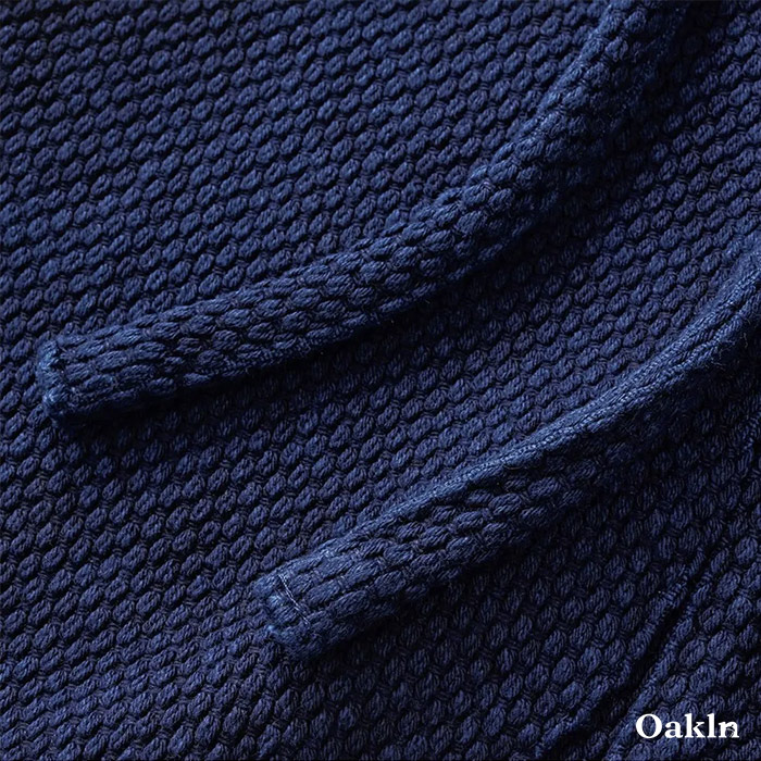 ビーオンス 祥雲文様 藍染刺し子・手作業仕立ての半纏-oakln