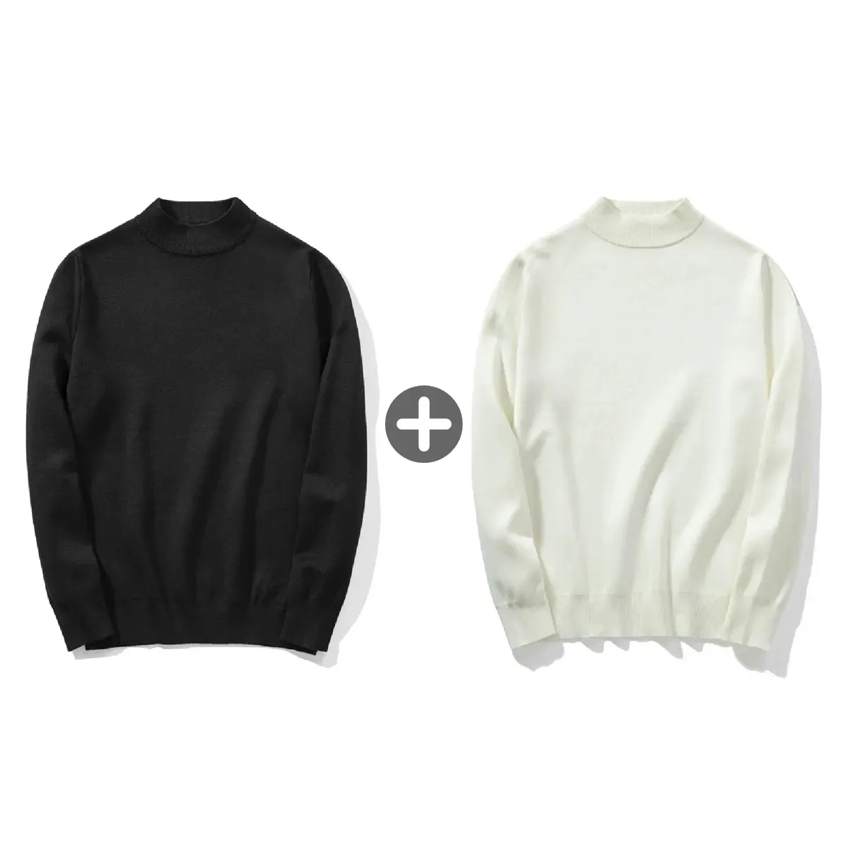 ハーフハイネック ニット メンズ 14ゲージ セーター 洗濯機洗いOK 綿混 きめ細かな平織り ゆったり 体型カバー  春秋冬向け