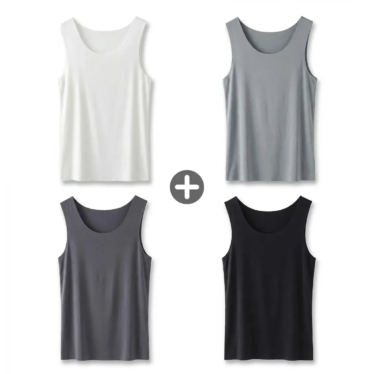 80番手高級モダール シームレス メンズタンクトップ 吸汗速乾 響きにくい