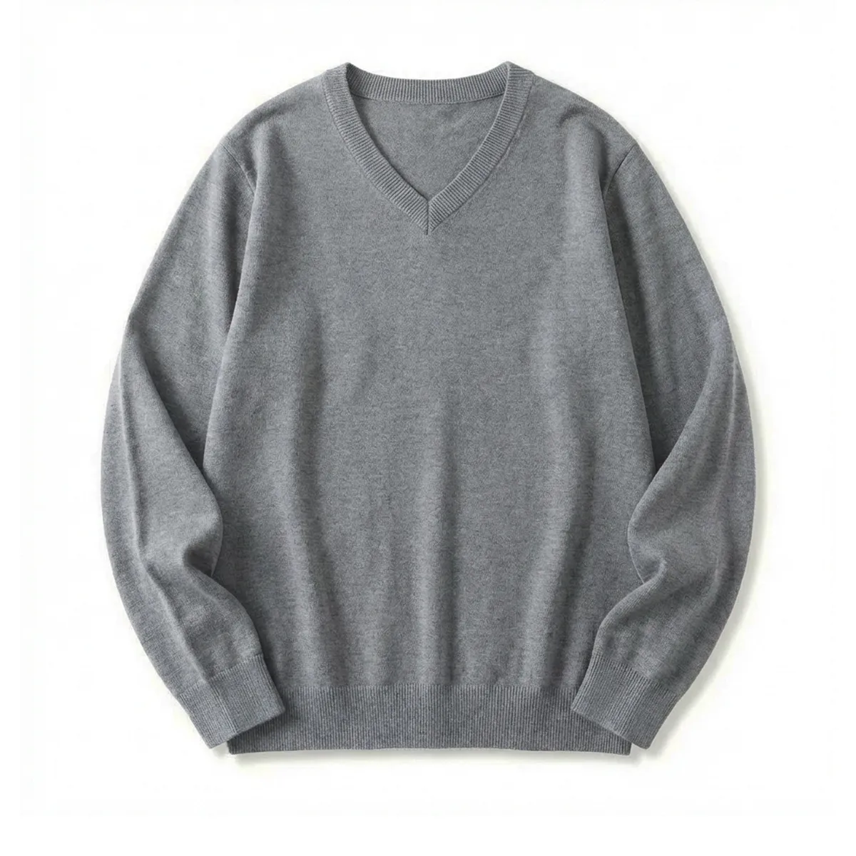 高密度 細ゲージ Vネックニット セーター ビジネスカジュアル 洗濯機洗い可能-Oakln