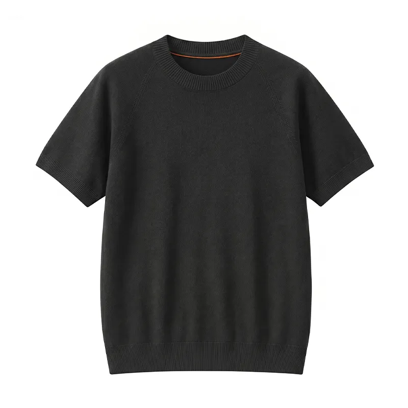 洗濯機洗い可｜型崩れしにくい｜リネン混ニットTシャツ｜ひんやり快適で肌にまとわりつきにくい
