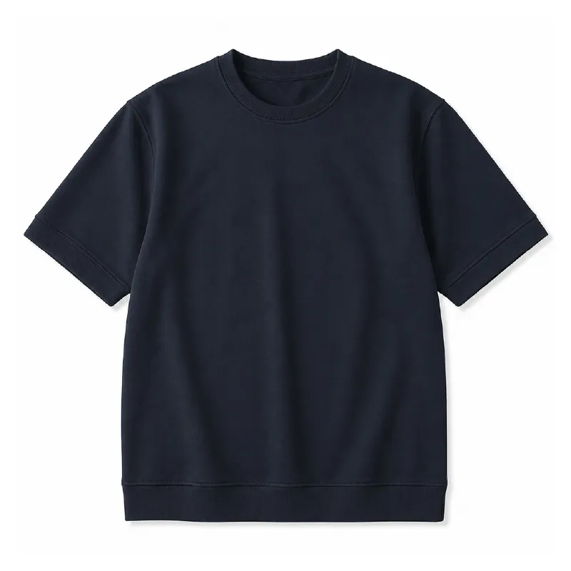 ヘビーウェイト接触冷感素材無地Tシャツメンズ　抗菌防臭加工ハリ感のあるシルエット