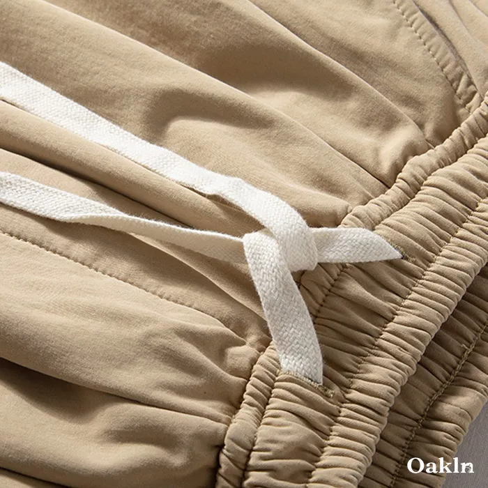 シェフパンツ 裏起毛 ワイドパンツ 表地コットン100% 暖パン ウエストゴム イカジュアルパンツ-Oakln