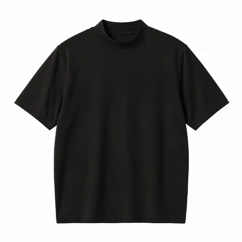 ヨレにくいモックネックTシャツ  薄手・通気性◎   ジャケットインにおすすめ