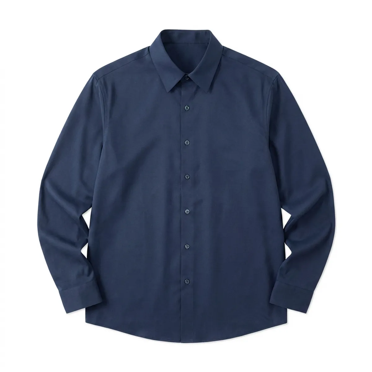 モダール混 ノンアイロン 60番手 ストレッチシャツ 形態安定性 ビジネス通勤 無地シャツ-Oakln