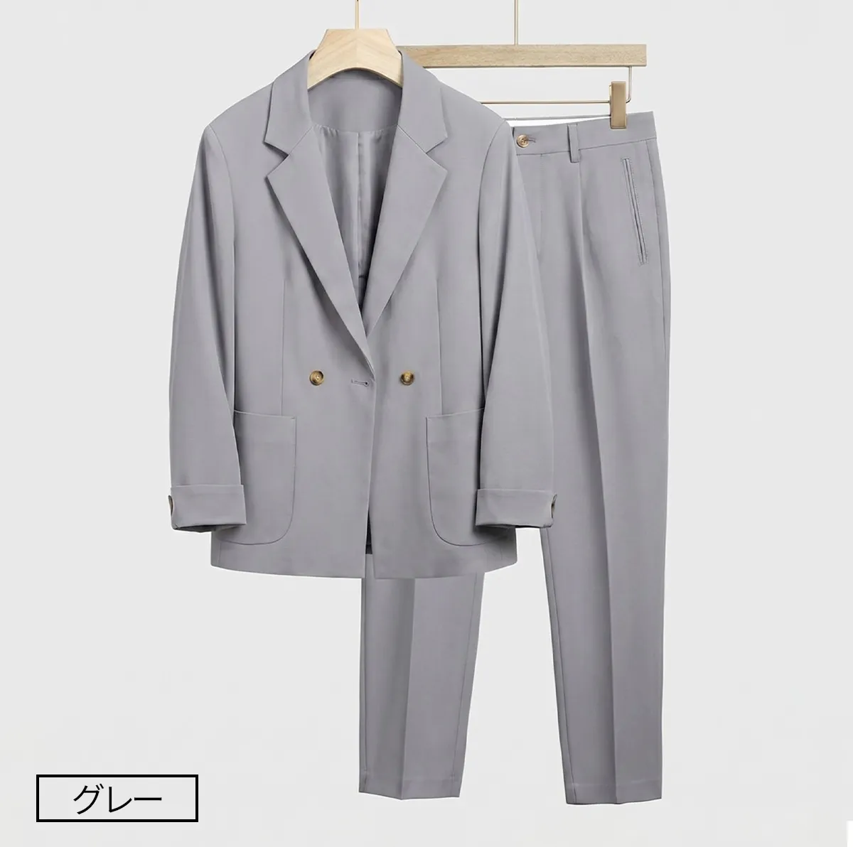 シワになりにくい・アイロン不要   ゆったりシルエット  出張にも便利なスーツセット