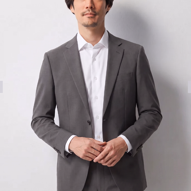 バンブーファイバー混紡ビジネス長袖シャツ