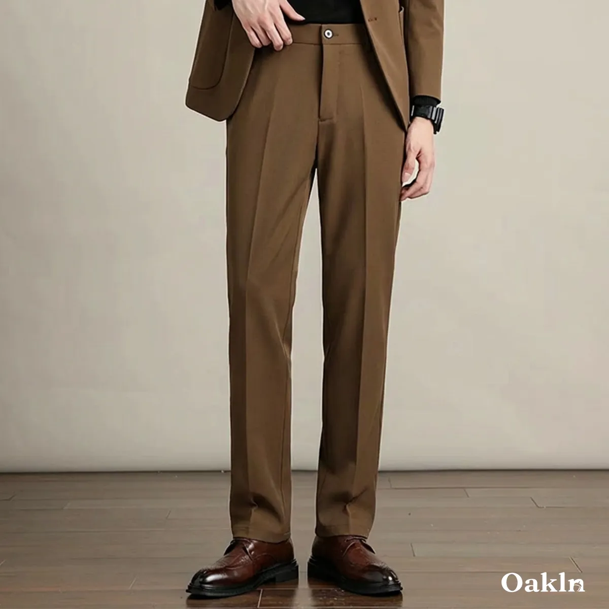 ハイストレッチノーアイロンメンズスラックス ストレートシルエット 落ち感 防シワ 通勤向けロングパンツ