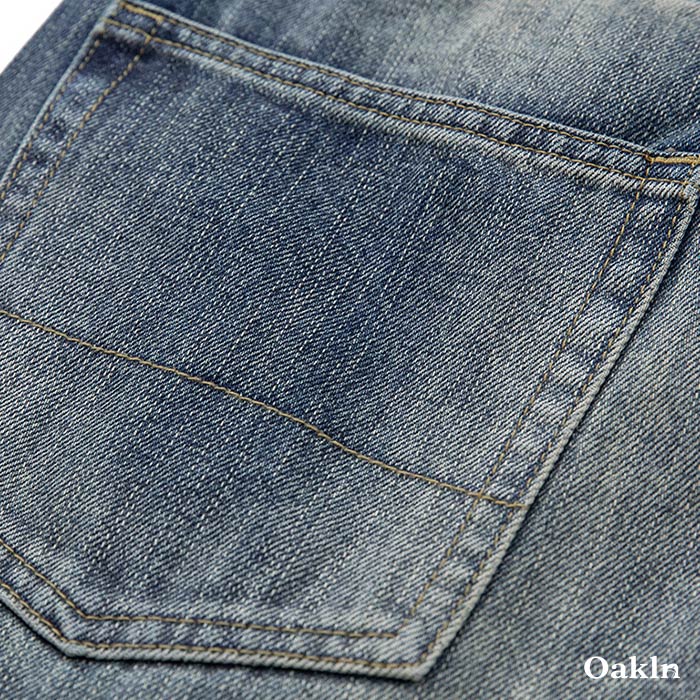 ターコイズ「Concho」ボタン付き ヘビーウェイトストレートデニム