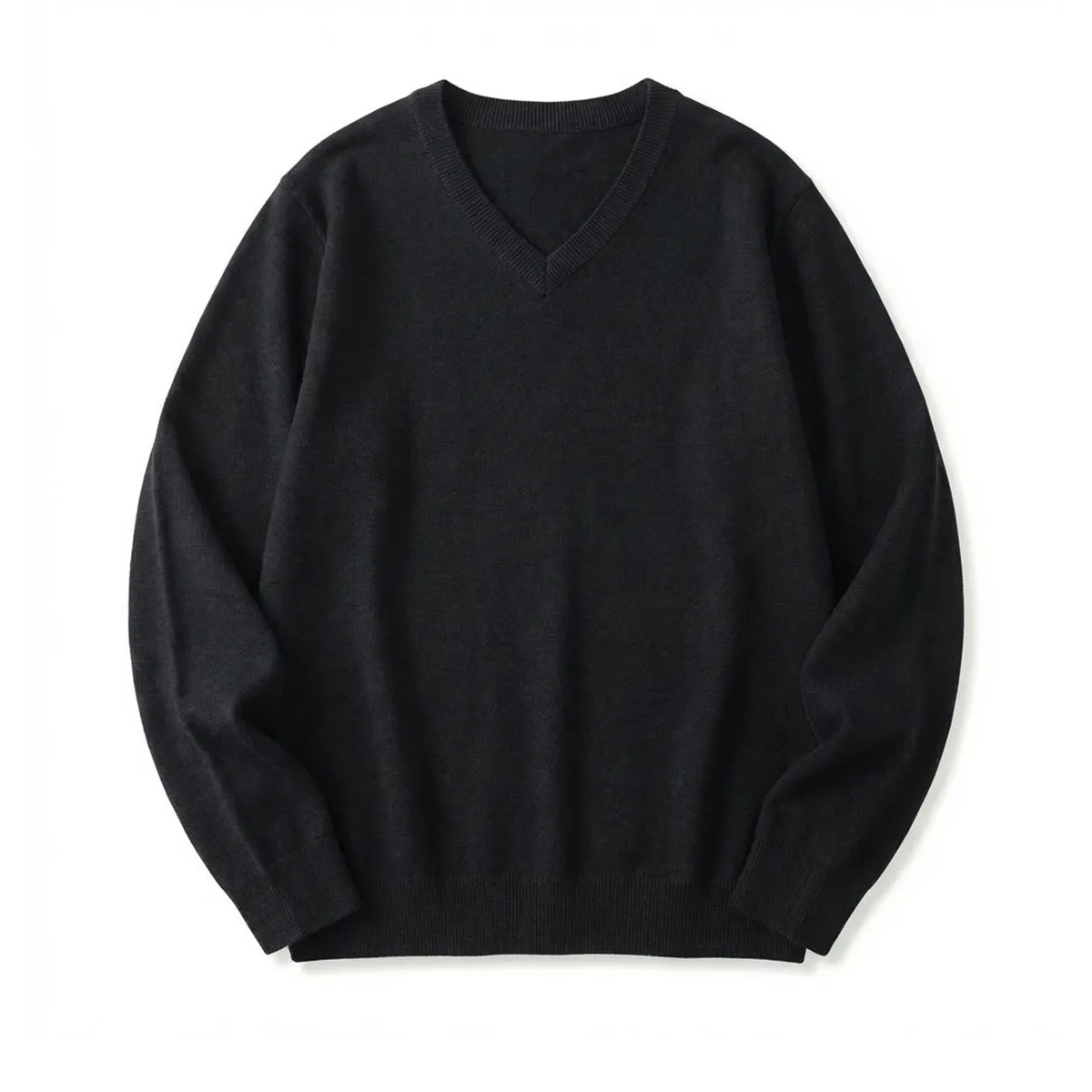 高密度 細ゲージ Vネックニット セーター ビジネスカジュアル 洗濯機洗い可能-Oakln
