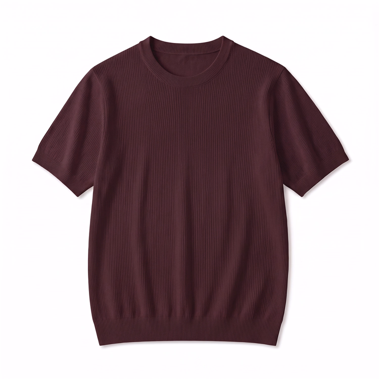 接触冷感＆なめらかな落ち感のあるニットTシャツ  肌にまとわりつきにくく、すっきりとした着姿をキープ