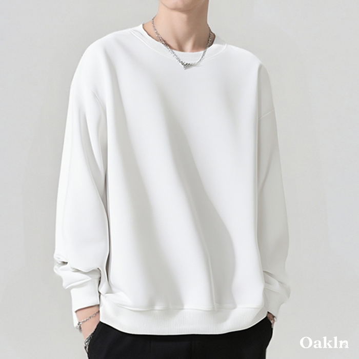 裏起毛無地クルーネックスウェット-oakln