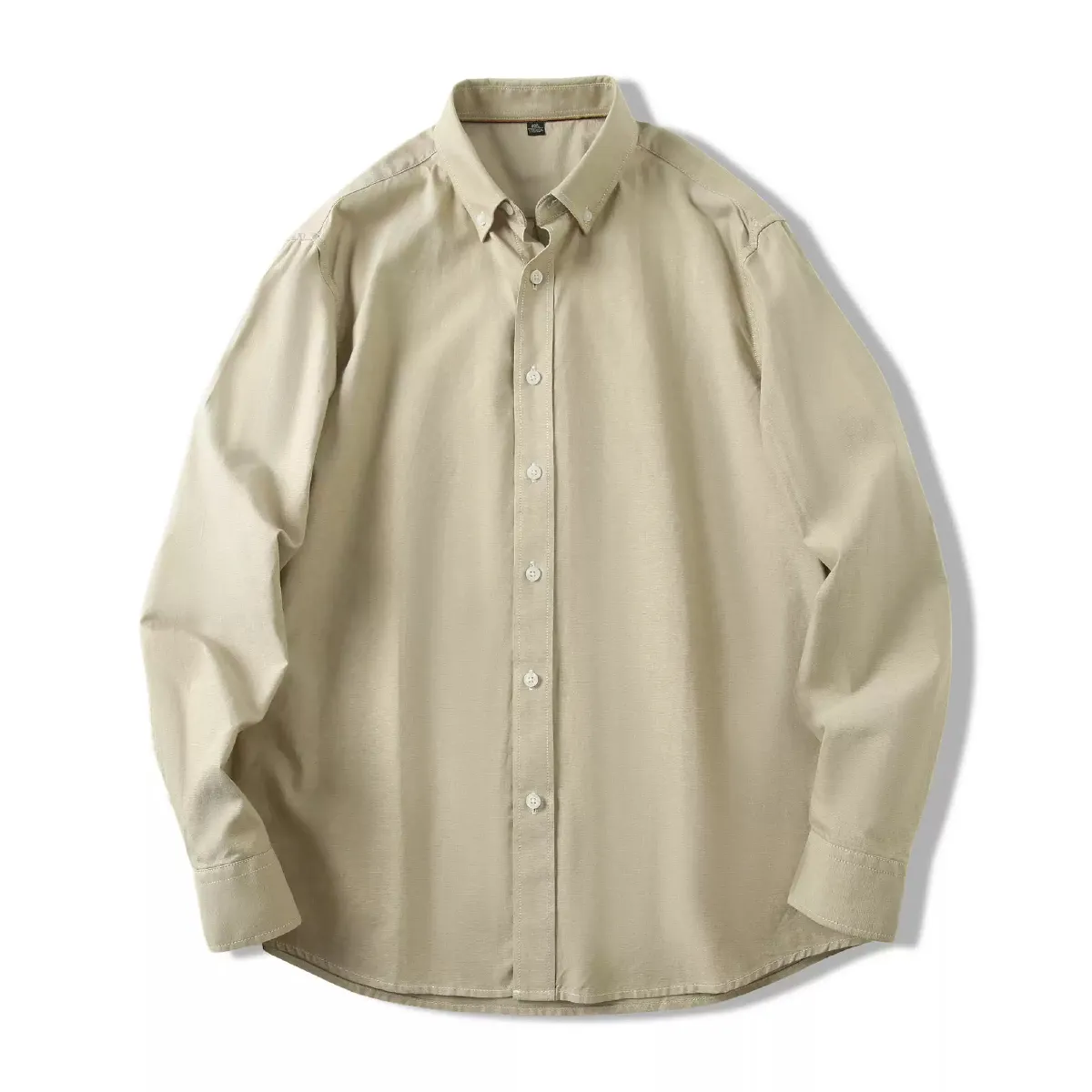ボタンダウン　コットンリヨセル混　イージーケアオックスフォードシャツ-Oakln