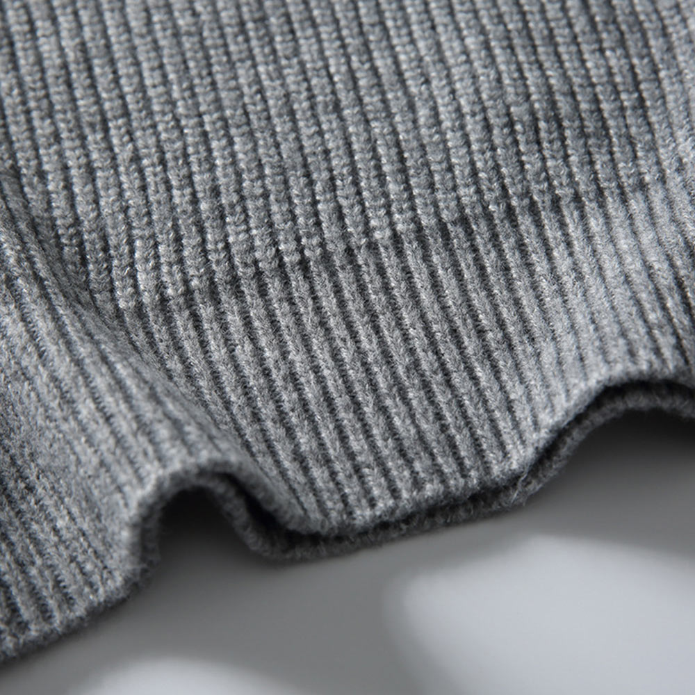 ミニマルクラシック　無地ハーフジップスタンドカラーセーター-oakln