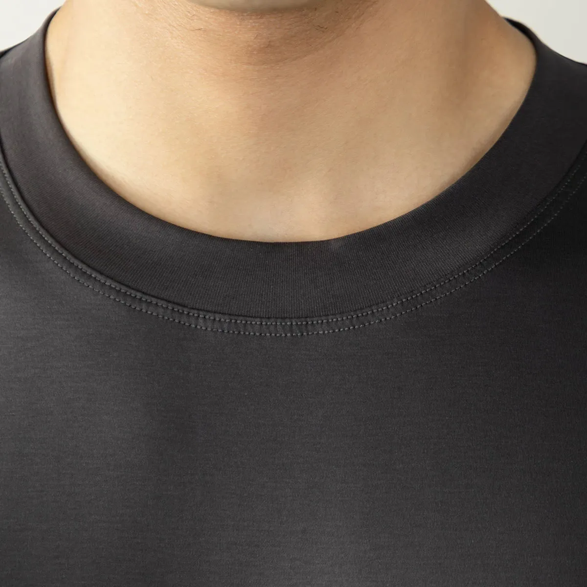 100％超長綿 長袖Tシャツ 三本針 液体アンモニア加工 型崩れしにくい