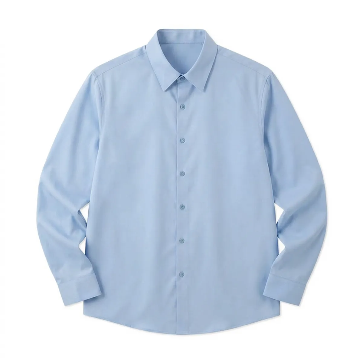 モダール混 ノンアイロン 60番手 ストレッチシャツ 形態安定性 ビジネス通勤 無地シャツ-Oakln