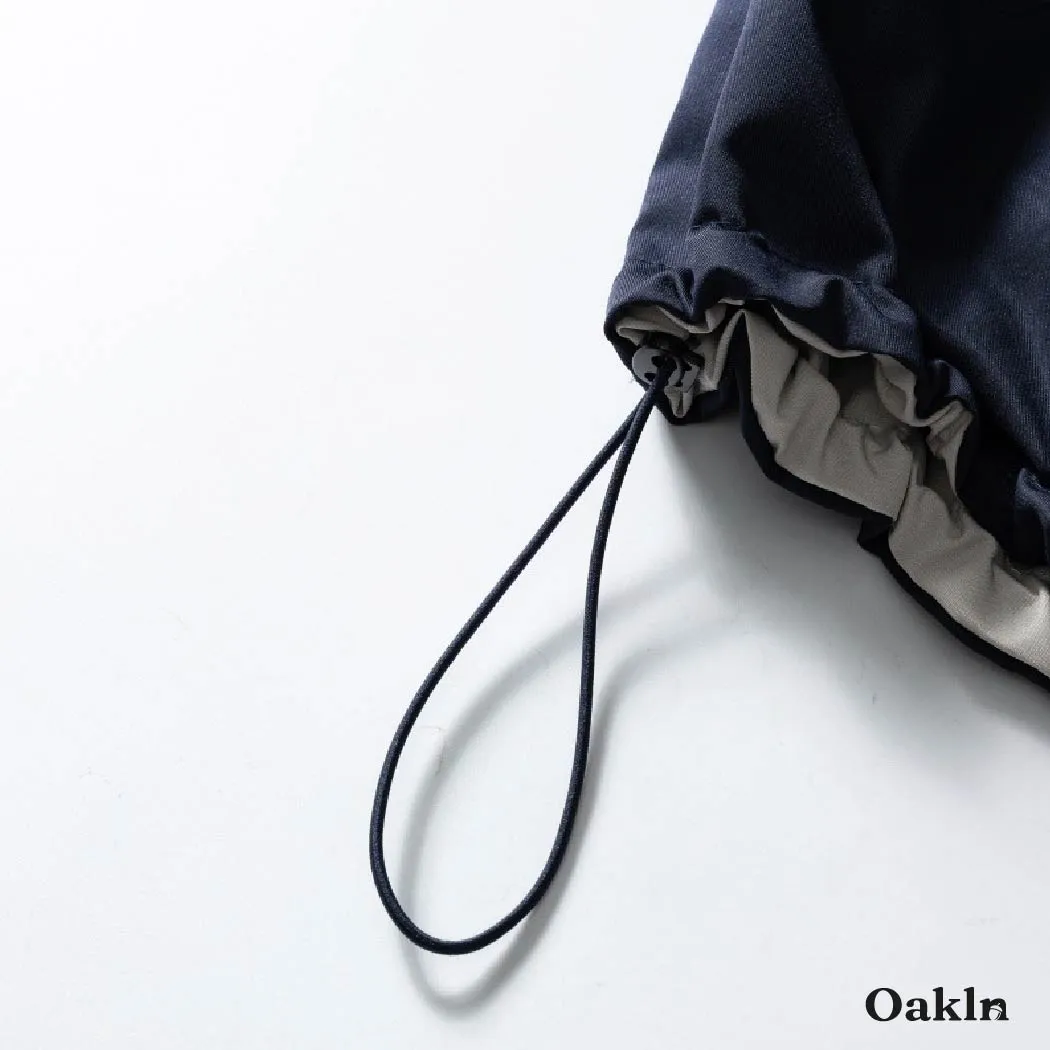 リバーシブル ジャケット メンズ 2WAY スタンドカラー 裾ドローストリング ゆったり 体型カバー ライトアウター 春秋-Oakln