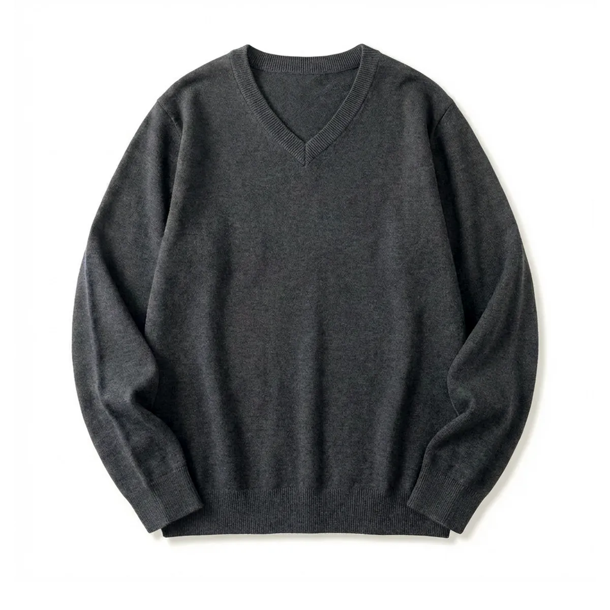 高密度 細ゲージ Vネックニット セーター ビジネスカジュアル 洗濯機洗い可能-Oakln
