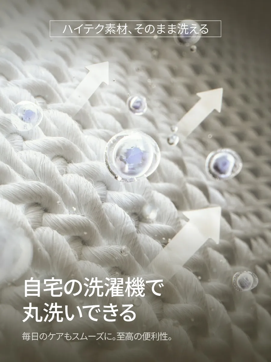 【通気性抜群】立体的な空気層構造で、一日中さらりと快適な着心地をキープ。