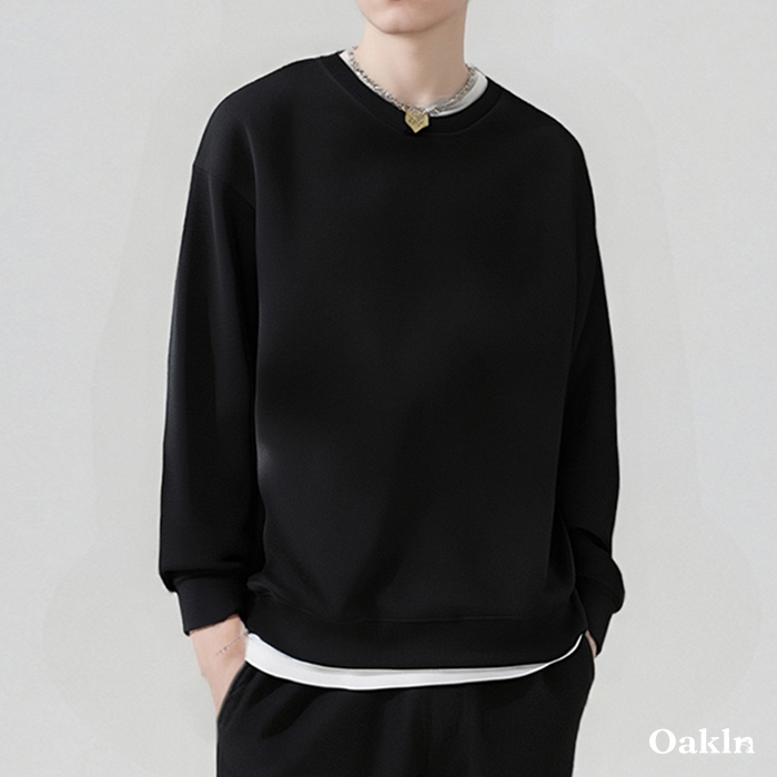 裏起毛無地クルーネックスウェット-oakln