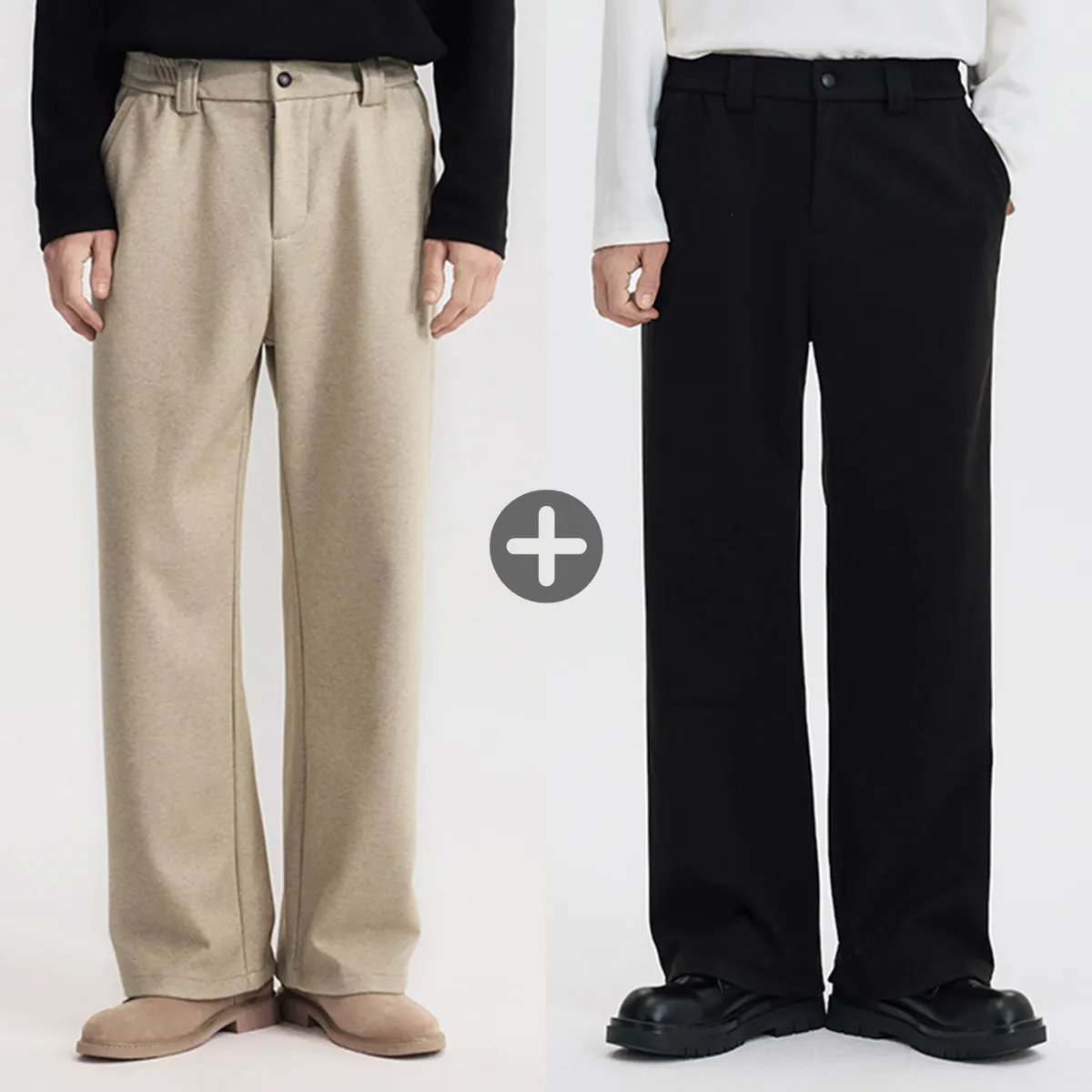 ウールライク 裏起毛 スラックス 暖パン ワイドパンツ ウエストゴム 洗える 蓄熱 防寒