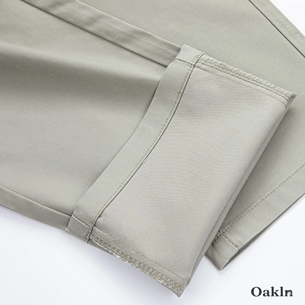なめらかなリヨセルコットン混紡素材 アイロンいらず ビジネスカジュアル対応 スラックス-Oakln