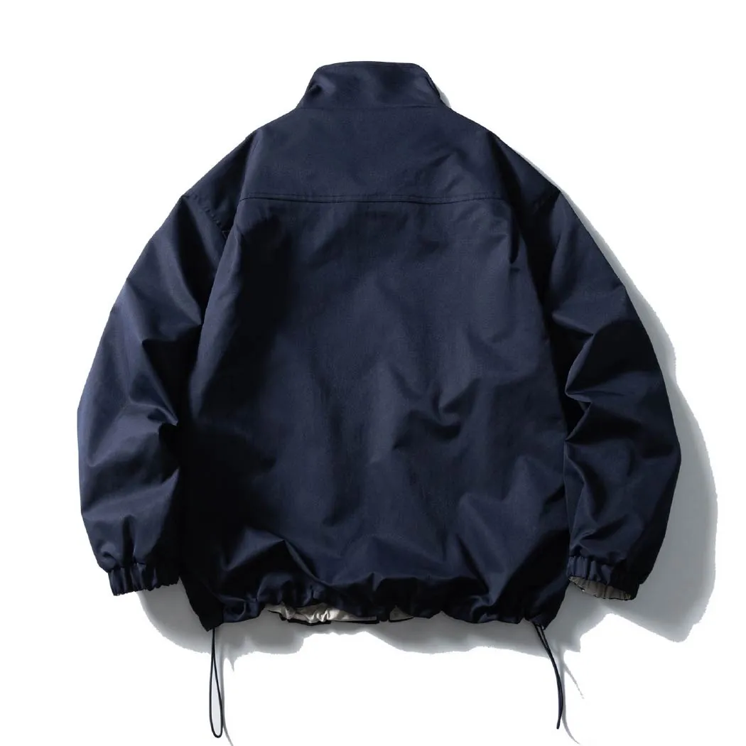 リバーシブル ジャケット メンズ 2WAY スタンドカラー 裾ドローストリング ゆったり 体型カバー ライトアウター 春秋-Oakln