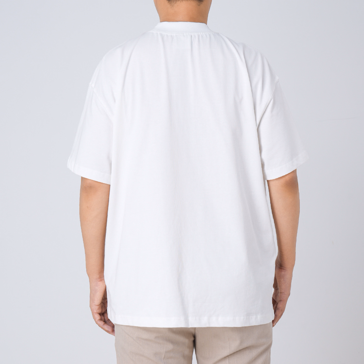 汗をかいても肌にまとわりつきにくい  270gヘビーウェイトコットンTシャツ  ゆったりシルエット  ドロップショルダー  五分袖