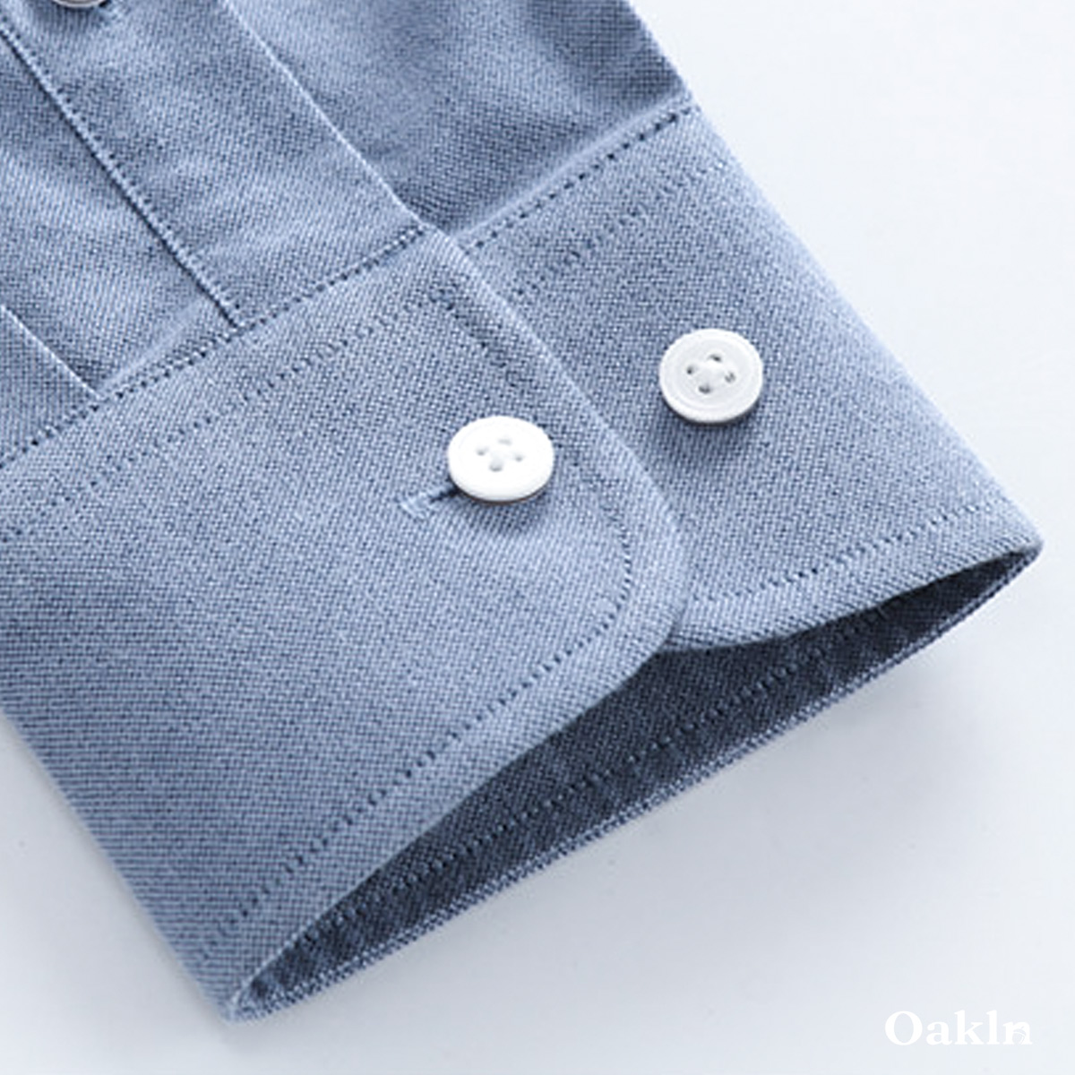 コットン100％ 超長綿 両面起毛 オックスフォード長袖シャツ-Oakln