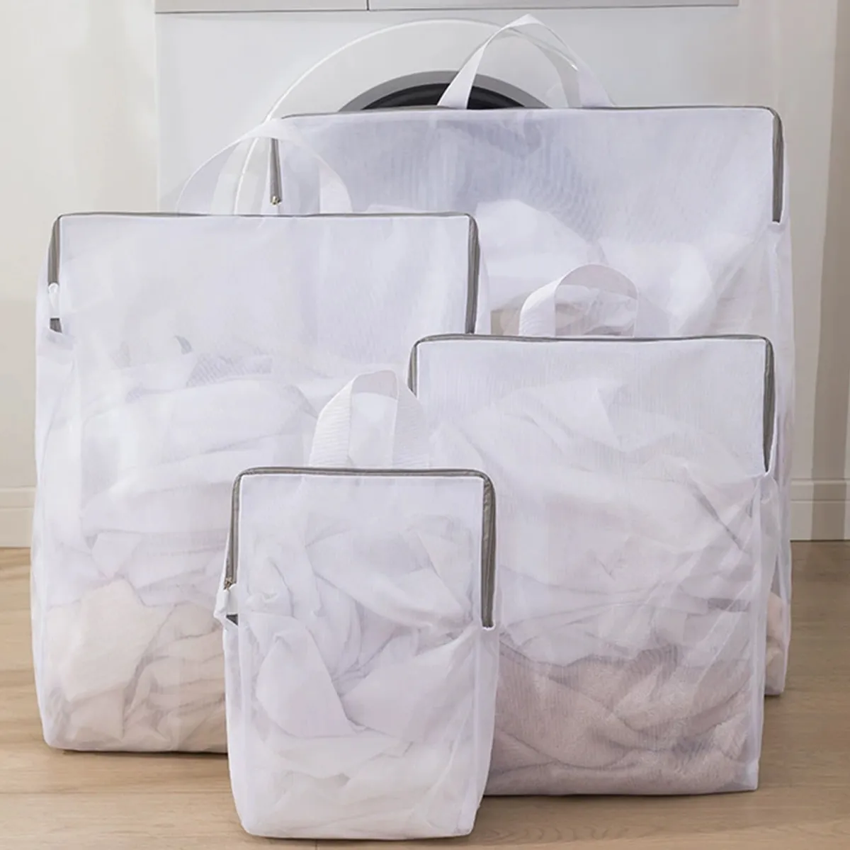 立体式持ちて付き洗濯ネット（家庭用）洗濯機専用　型崩れ防止メッシュネット