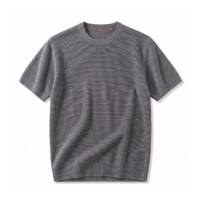 表面感のある冷感ニットTシャツ お手入れしやすくシワになりにくい