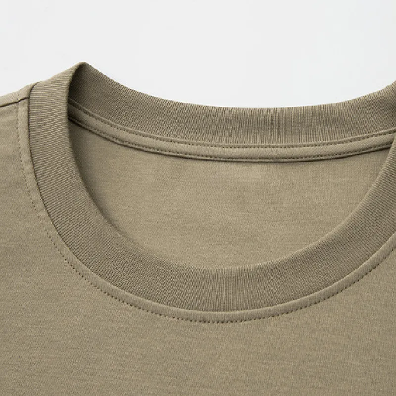 ヘビーウェイト接触冷感素材無地Tシャツメンズ　抗菌防臭加工ハリ感のあるシルエット