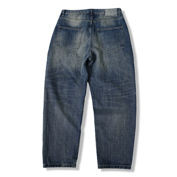 ターコイズ「Concho」ボタン付き ヘビーウェイトストレートデニム