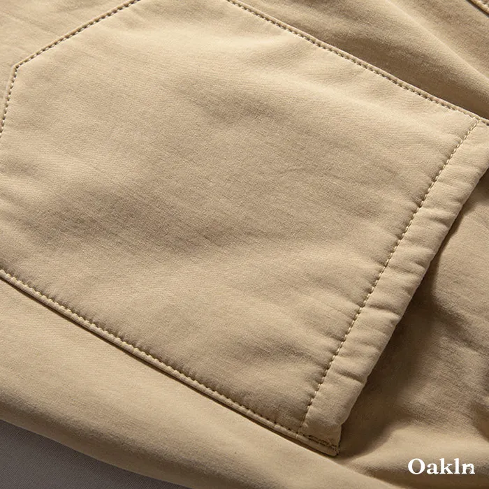 シェフパンツ 裏起毛 ワイドパンツ 表地コットン100% 暖パン ウエストゴム イカジュアルパンツ-Oakln