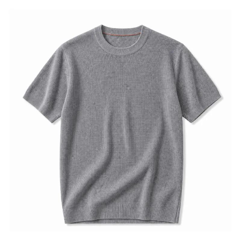 表面感のある冷感ニットTシャツ お手入れしやすくシワになりにくい