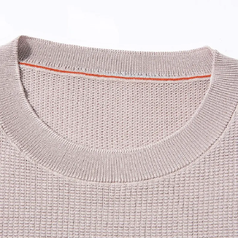 表面感のある冷感ニットTシャツ お手入れしやすくシワになりにくい