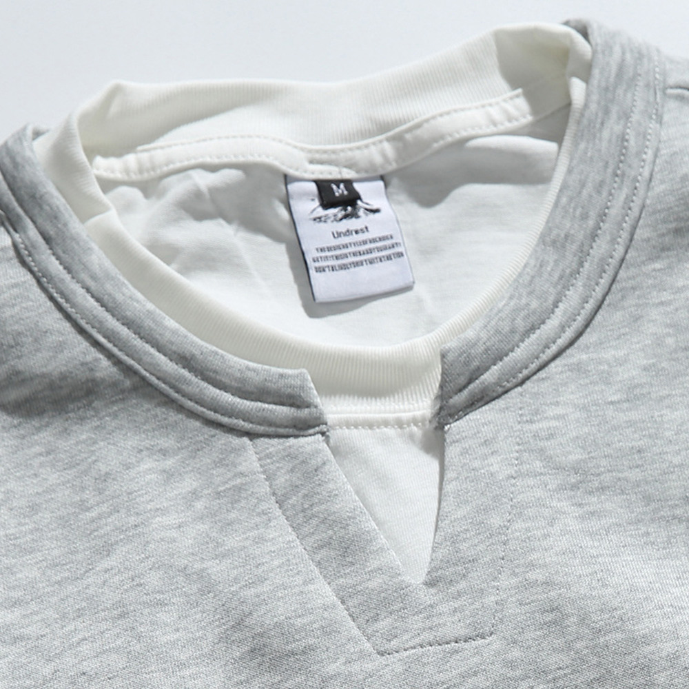 アメリカンヴィンテージ　ネック切り替えロゴプリントスウェット-oakln