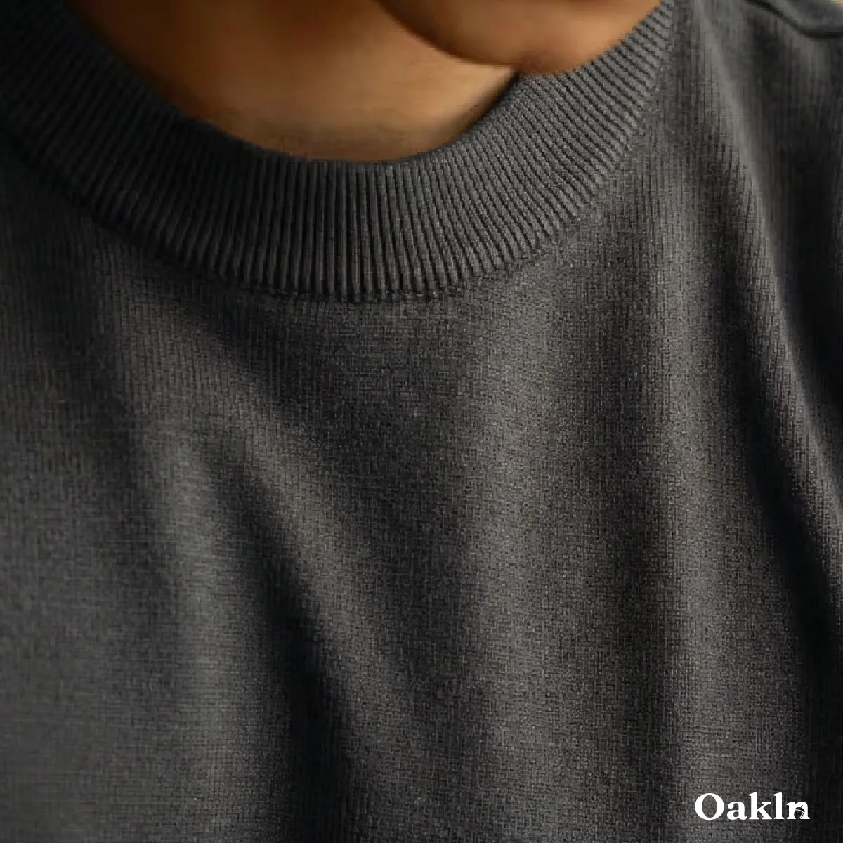 ウール混 クルーネックニット テンセル/リヨセル 洗濯機洗い可 30～50代向け