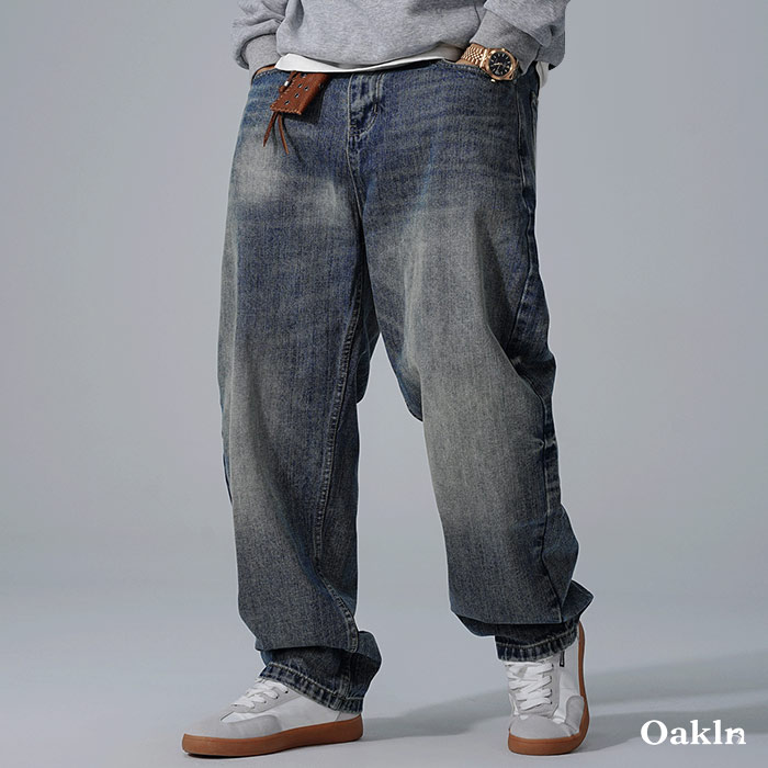 ターコイズ「Concho」ボタン付き ヘビーウェイトストレートデニム