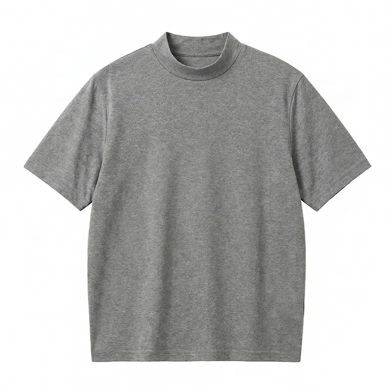 ヨレにくいモックネックTシャツ  薄手・通気性◎   ジャケットインにおすすめ