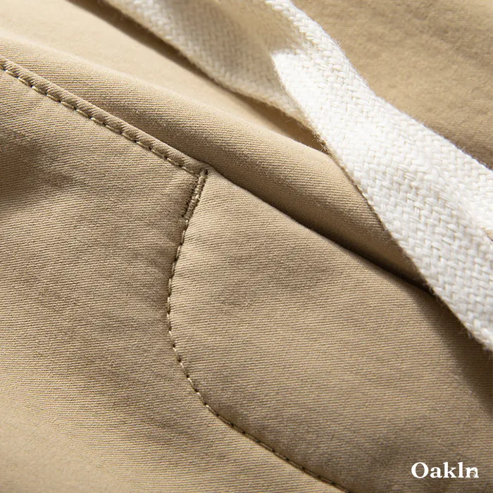 シェフパンツ 裏起毛 ワイドパンツ 表地コットン100% 暖パン ウエストゴム イカジュアルパンツ-Oakln