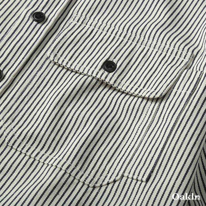 マルチポケット　ウエスタンストライプデニムシャツ