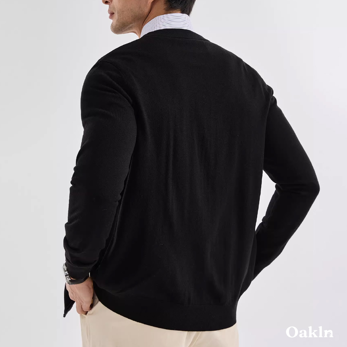 12ゲージ ウォッシャブル Vネック ニット カーディガン ビジネスカジュアル