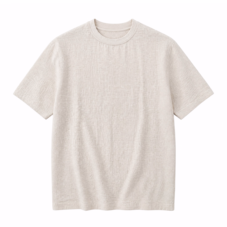 Oakln-リヨセル×リネン混 半袖Tシャツ 涼しく快適 通気性 洗濯機OK 型くずれしにくい